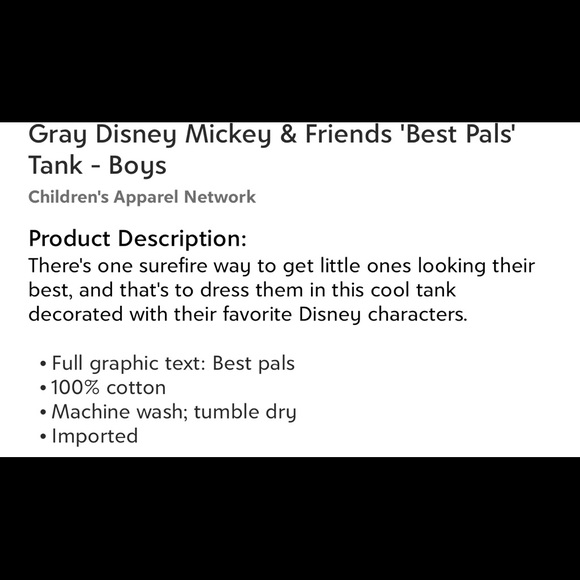 Gray Disney Mickey & Friends ‘Best Pals’ Tank - Picture 2 of 2